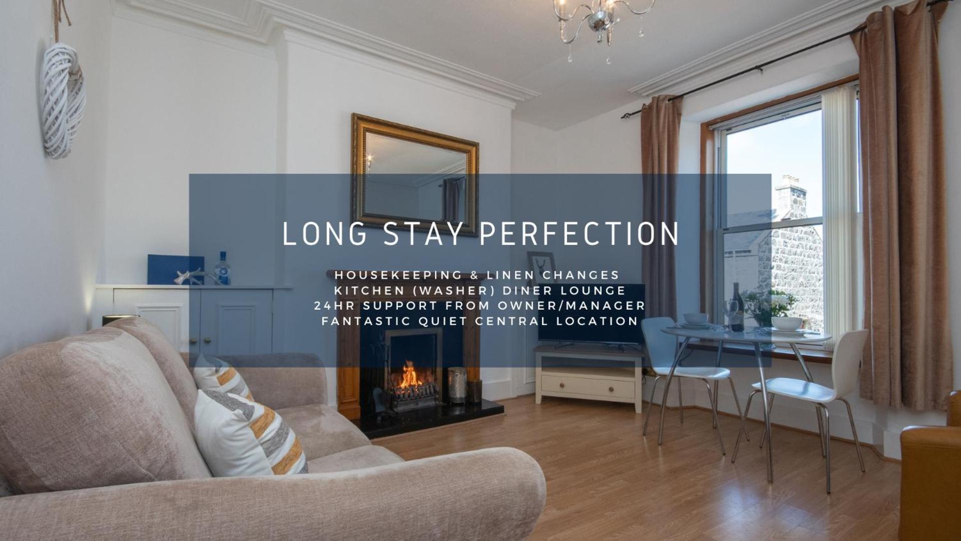 Dwellcome Home Ltd 1 Bed Apt, Half Mile To Union Street Yet Quiet, Free Parking, Fast Wifi, Ideal For Long Term Contractor, Etc Stays, Fully Equipped Kitchen, Regular Housekeeping Option - See Our Site For Assurance Абердин Экстерьер фото